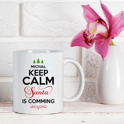 Keep Calm Santa - personalizowany kubek świąteczny